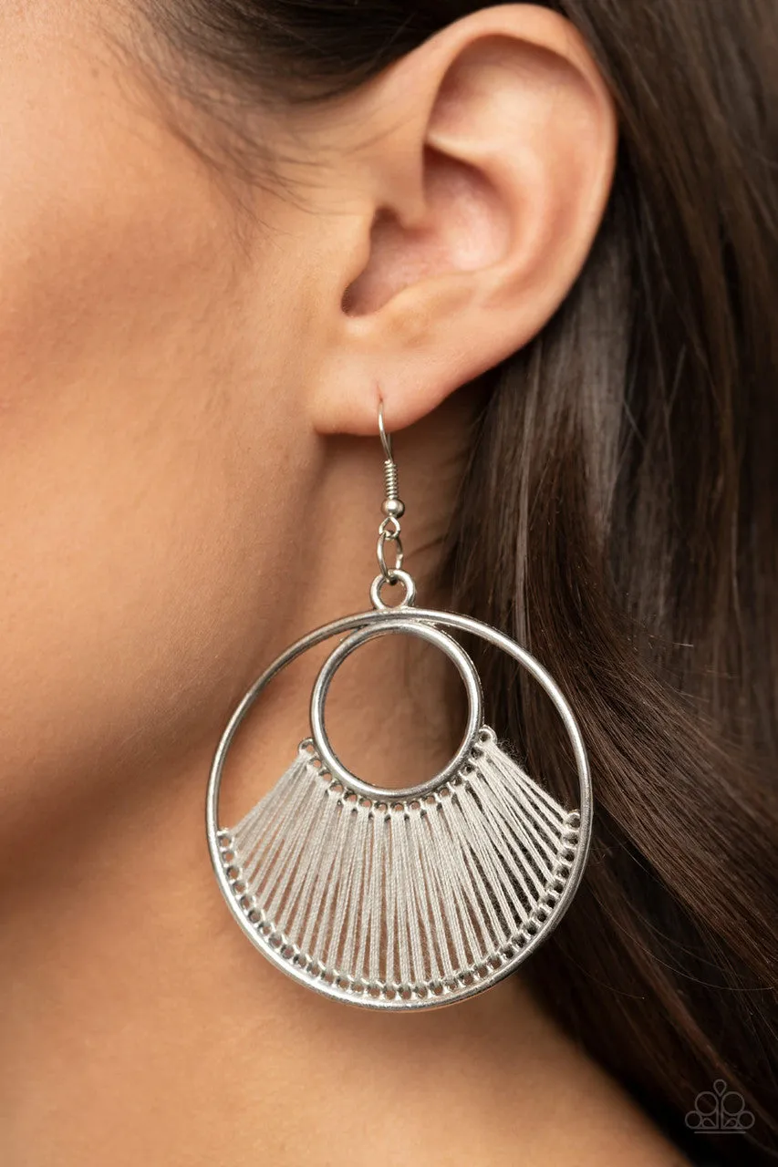 Really High-Strung Silver Paparazzi Earrings