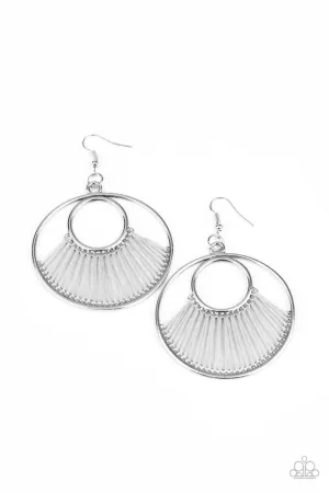 Really High-Strung Silver Paparazzi Earrings
