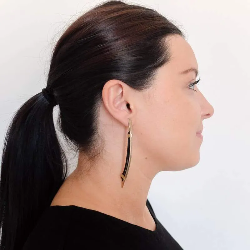 Recast Beam earrings in Black