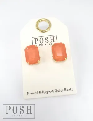 Rectangle rhinestone earrings | Stuffology Boutique
