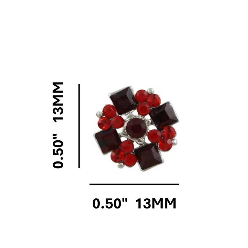 Red and Dark Red Crystals Pierced Earring - REC608