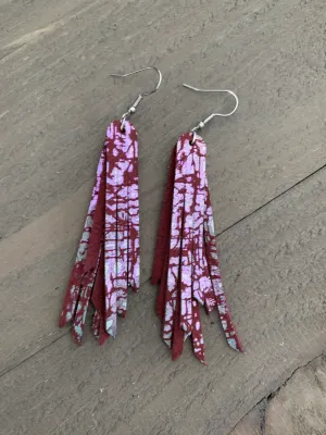 Red Holographic Stacked Fringe Earring