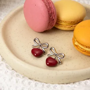 Red Sweetheart Drop Earrings