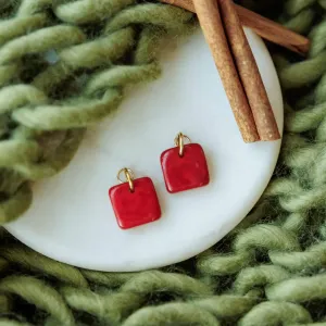 Red Tagua Hoop Charms