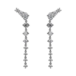 Reign Sterling Silver CZ Contemporary Drop Earrings