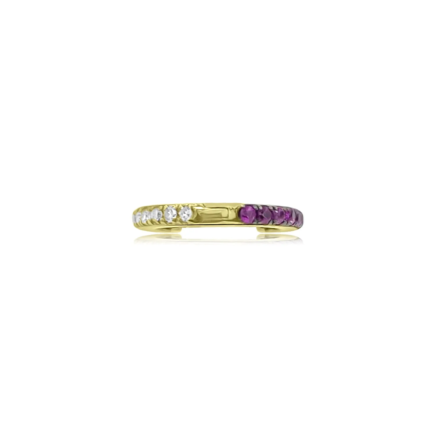 Reversible Diamond and Ruby Eternity Hoops