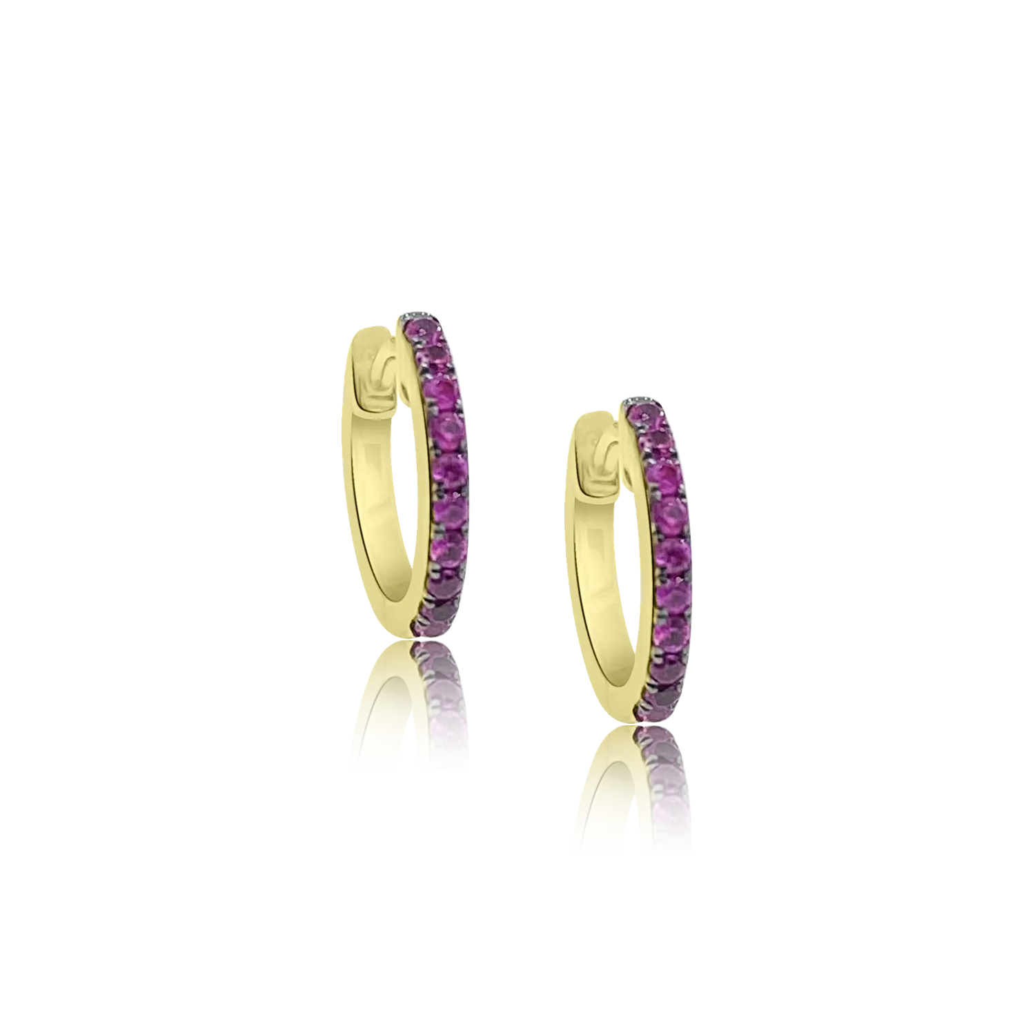 Reversible Diamond and Ruby Eternity Hoops