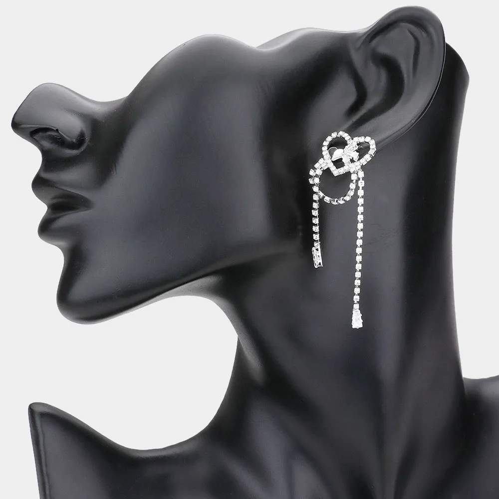 Rhinestone Heart Earrings | Pageant Earrings | Homecoming Earrings | 561672