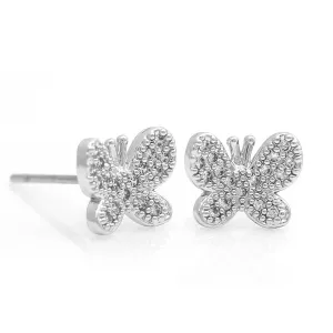 RHODIUM BUTTERFLY CRYSTAL EARRINGS #SWKK-9486RHO(OC8)