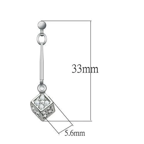Rhodium White Metal Earrings with Top Grade Crystal - Clear, Dangle & Drop, Women, Under $5