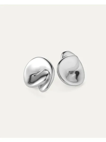 Rio Button Earrings | Silver