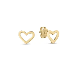 Roberto Coin 18k Yellow Gold Tiny Treasures Heart Stud Earrings – 000354AYER00