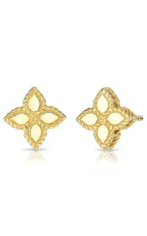 Roberto Coin Princess Flower Earrings Yellow Gold 7771377AYER0