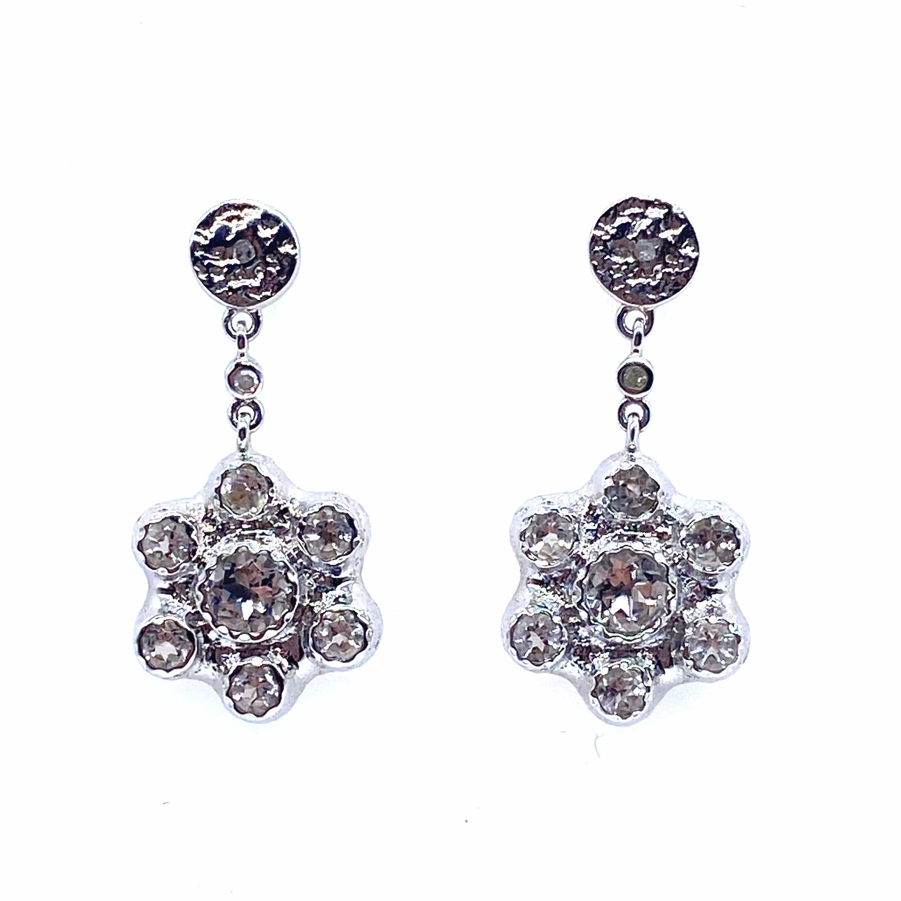 Rock Crystal Drop Earrings in Sterling Silver