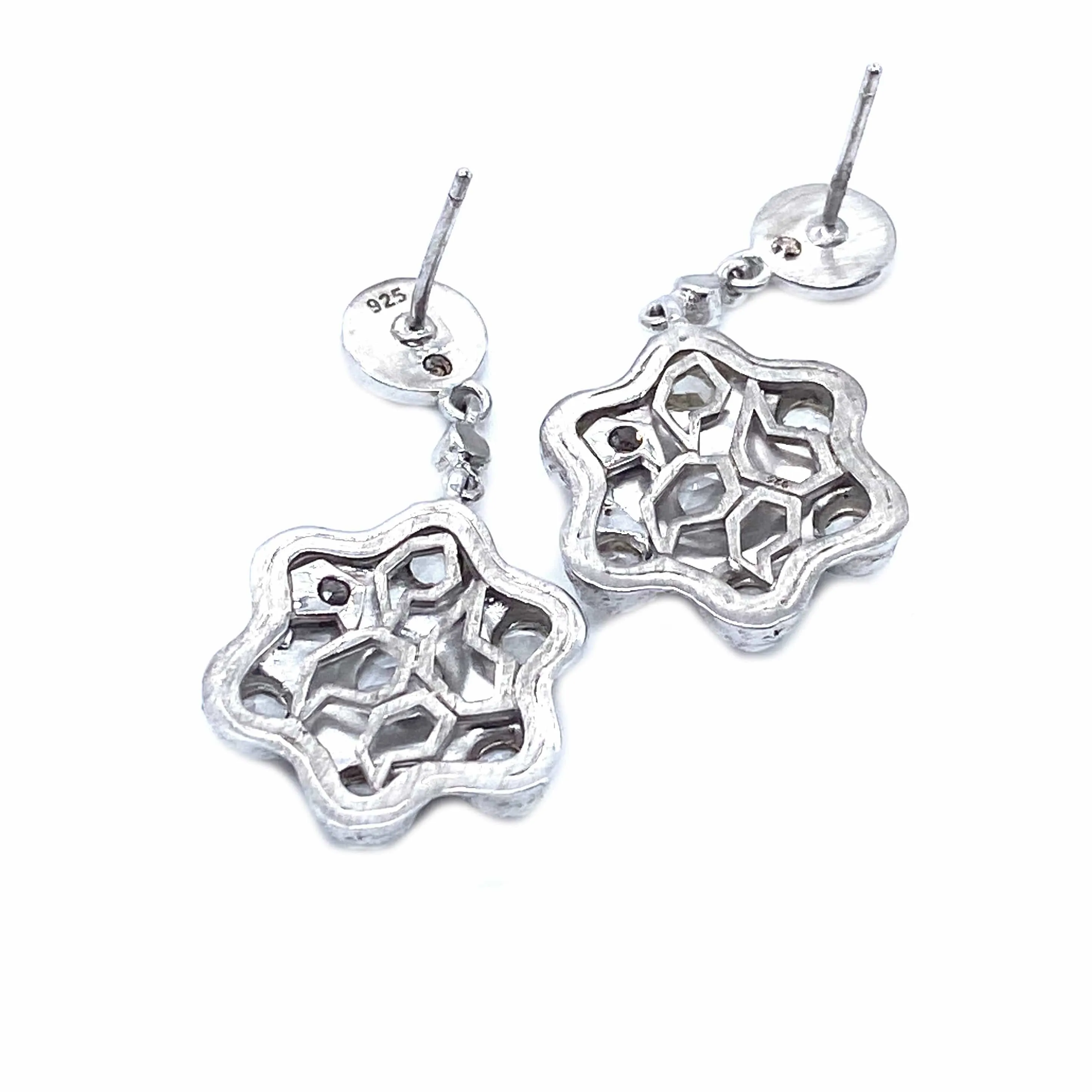 Rock Crystal Drop Earrings in Sterling Silver