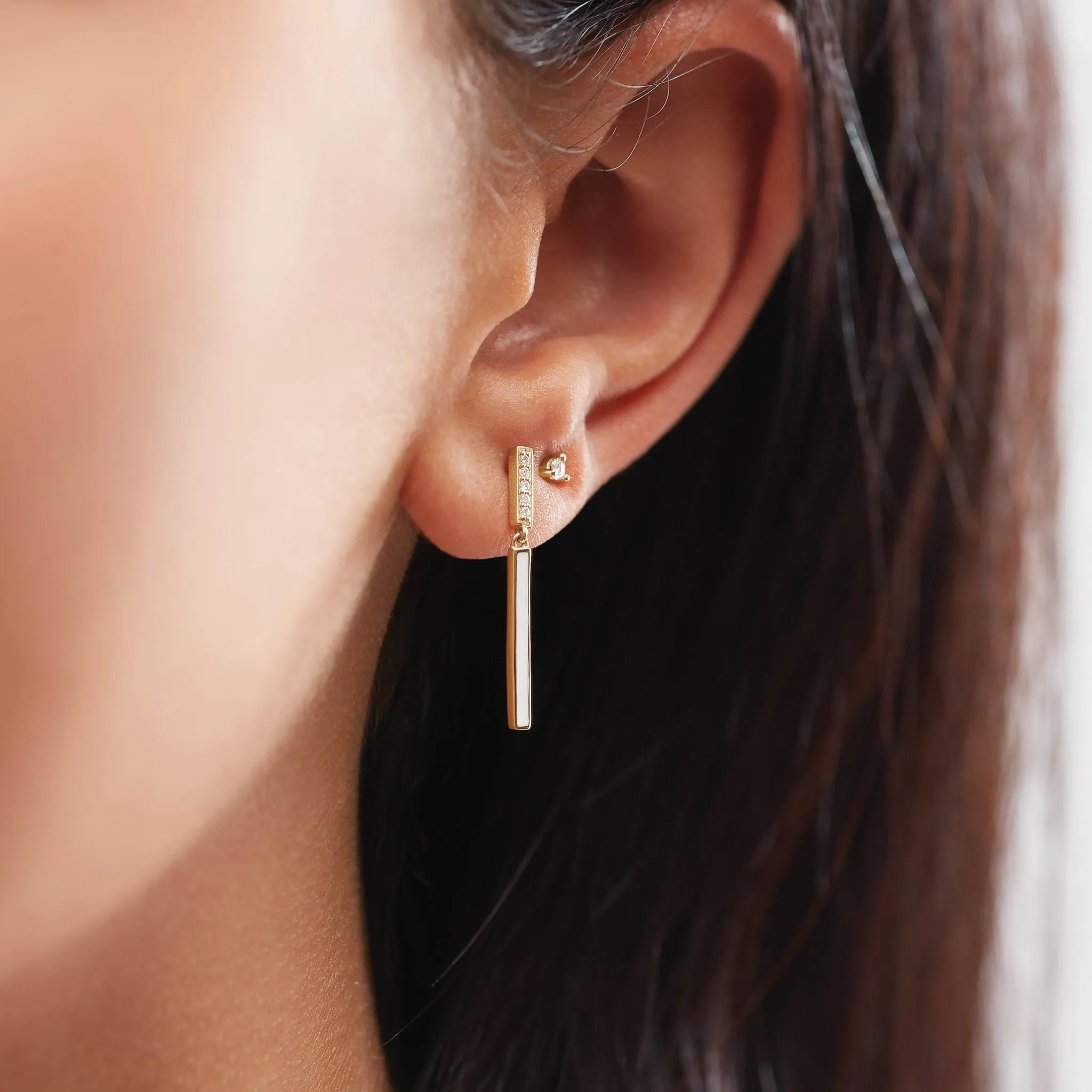 Rose-Cut Natural Diamond Earrings