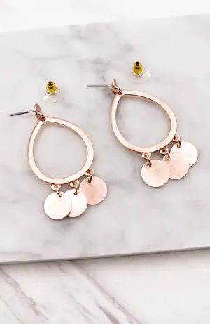 ROSE GOLD CIRCULAR DROP EARRINGS