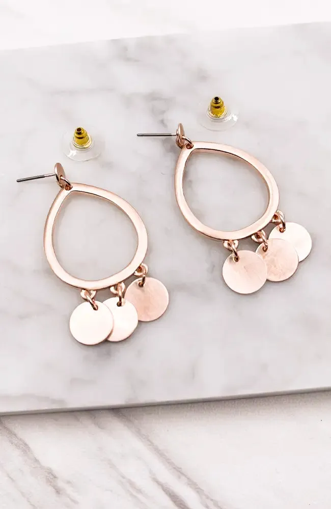 ROSE GOLD CIRCULAR DROP EARRINGS