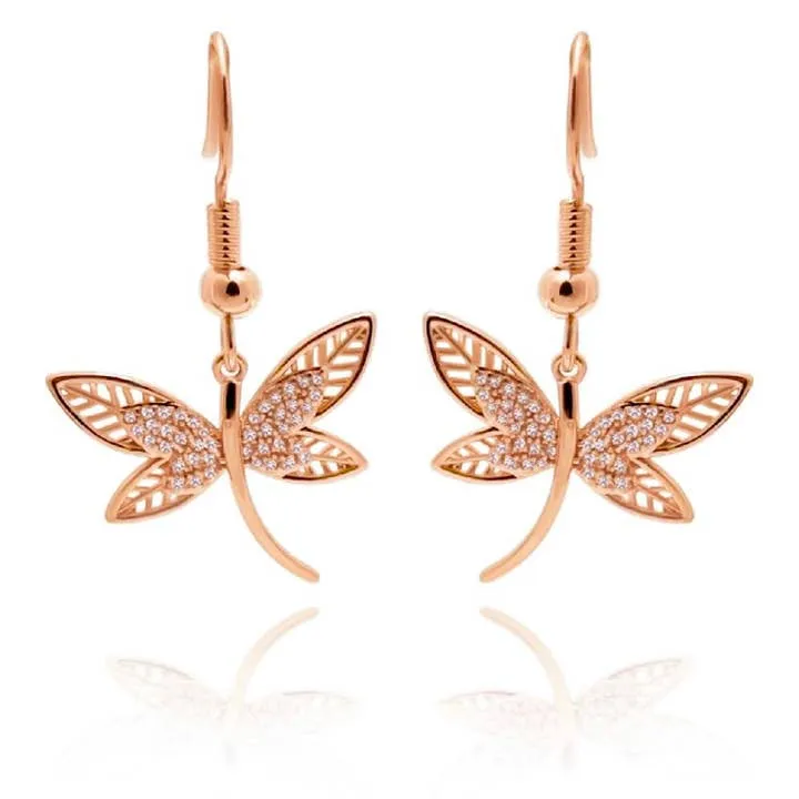 Rose gold Dragonfly Earrings
