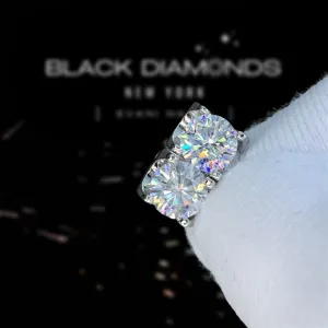 Round Diamond Cow Head Stud Earrings