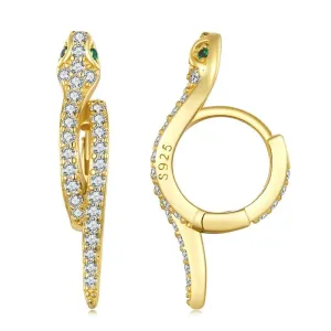 Round Diamond Snake Earrings