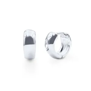 Round Huggie Earrings in Sterling Silver