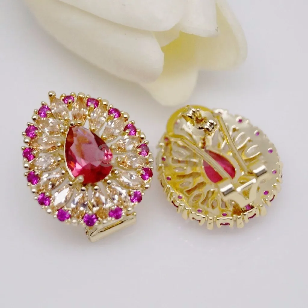 Ruby & Citrine Studs