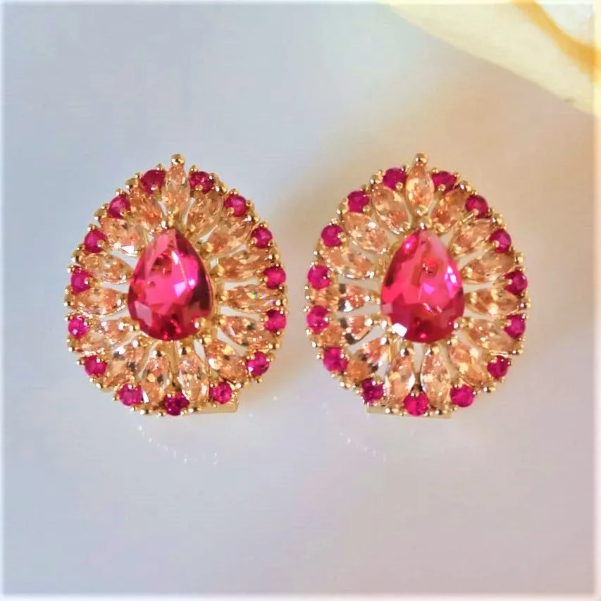 Ruby & Citrine Studs