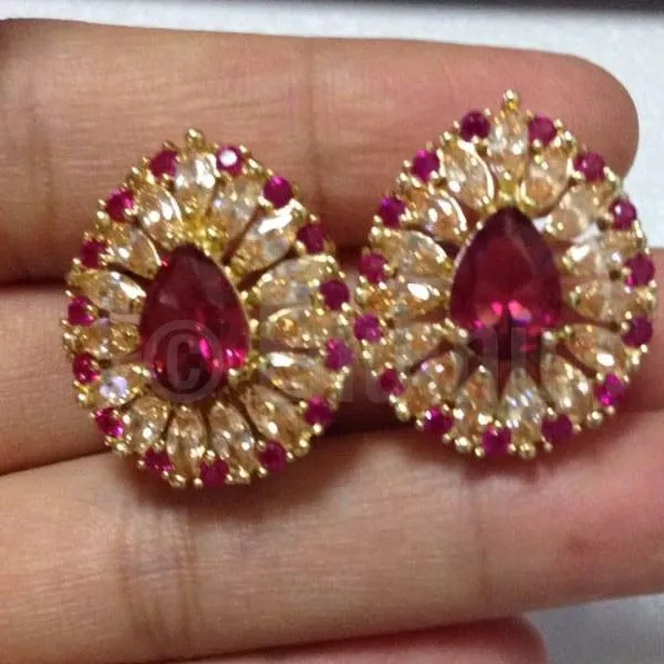 Ruby & Citrine Studs