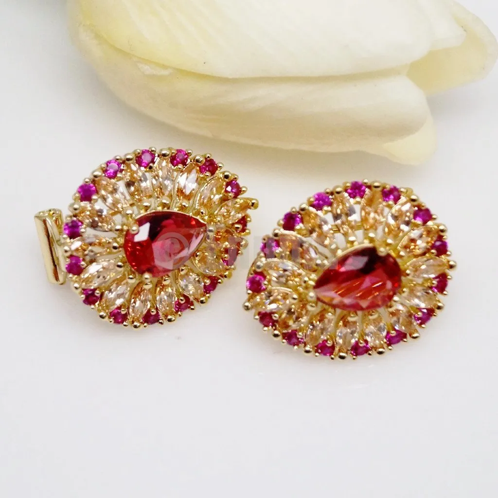 Ruby & Citrine Studs