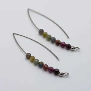Ruby & Sapphire Wire Threader Earrings