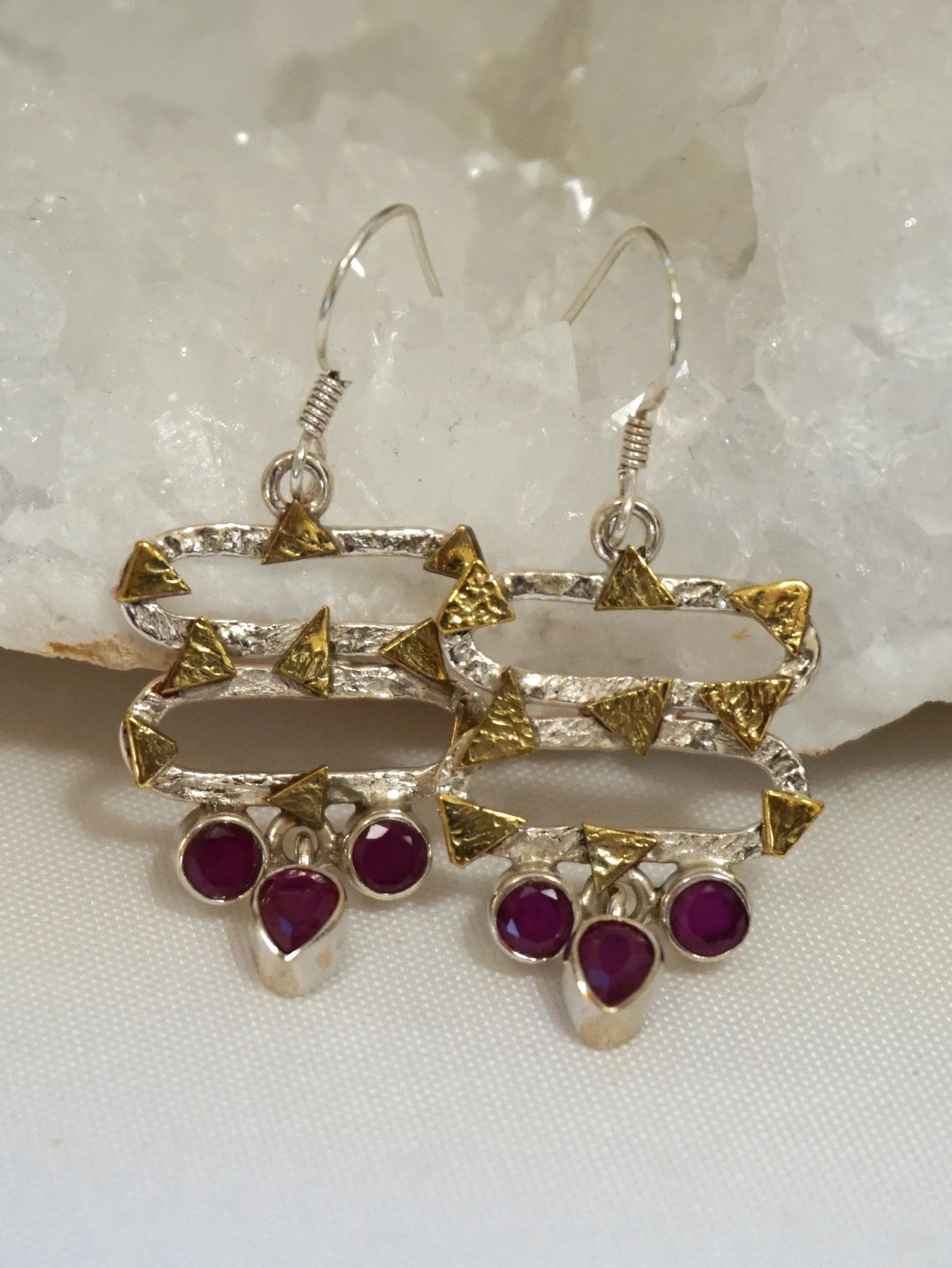Ruby and Sterling Earring Set 6