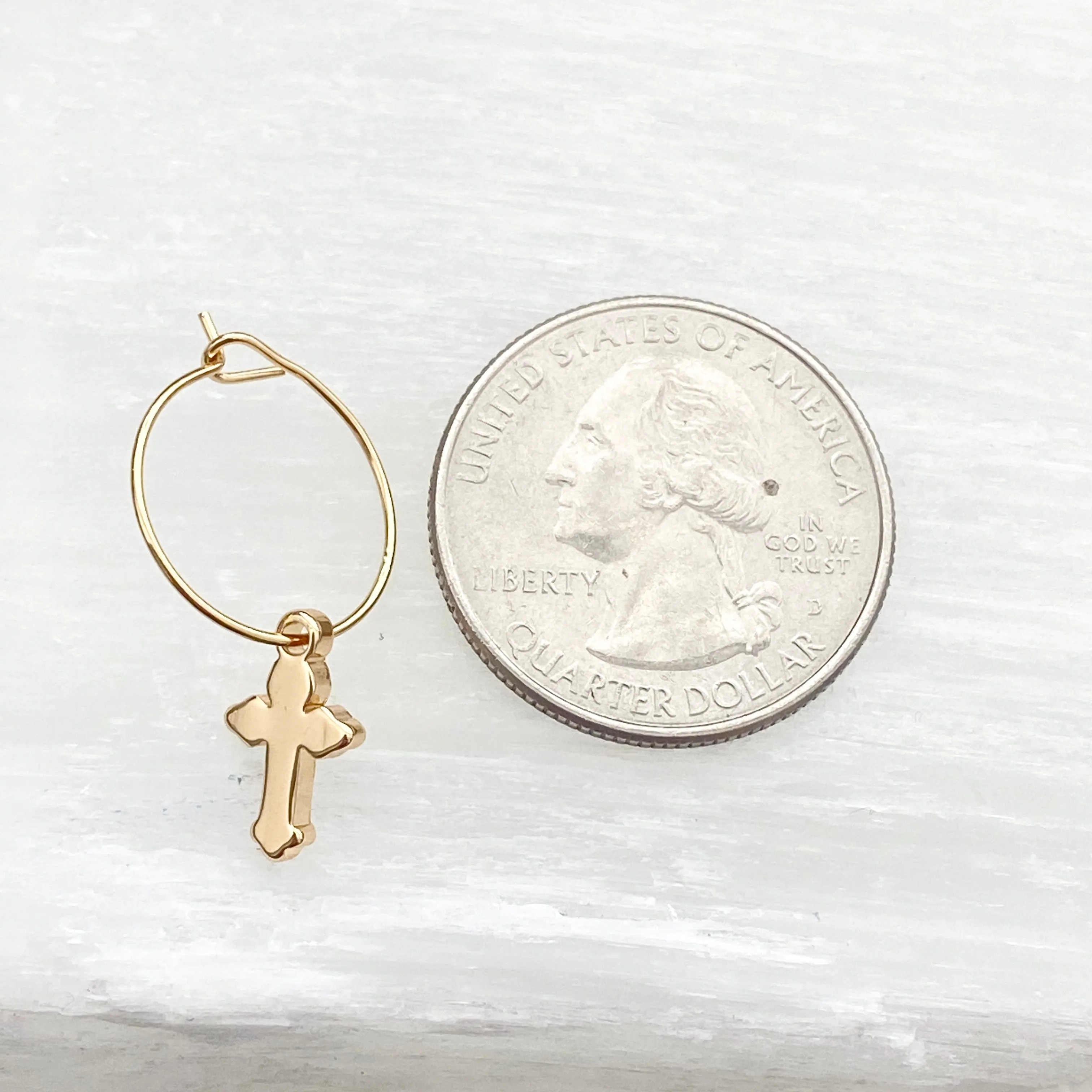 Ruby Cross Hoops
