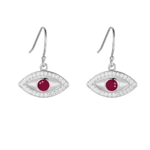 Ruby Evil Eye Earrings