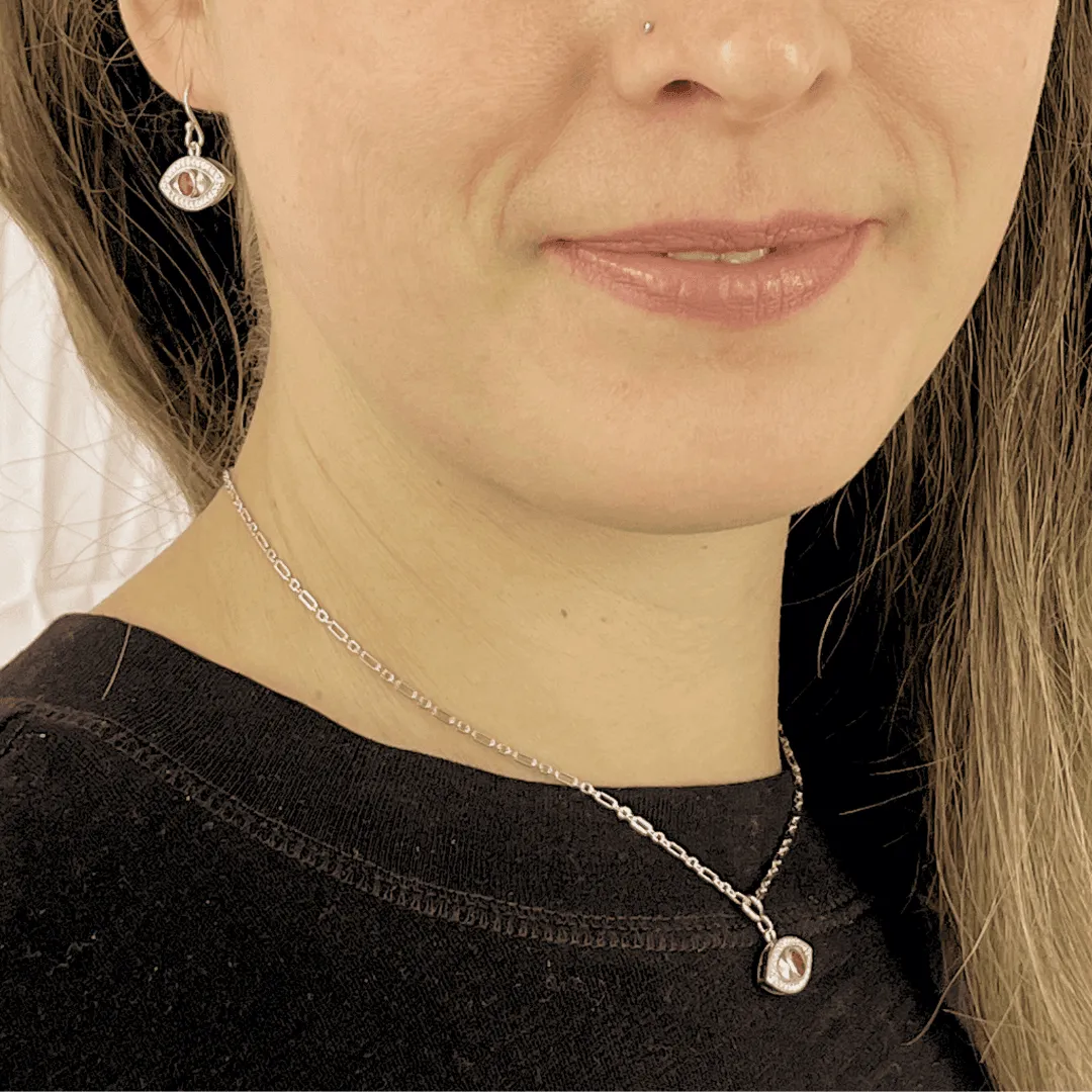 Ruby Evil Eye Earrings