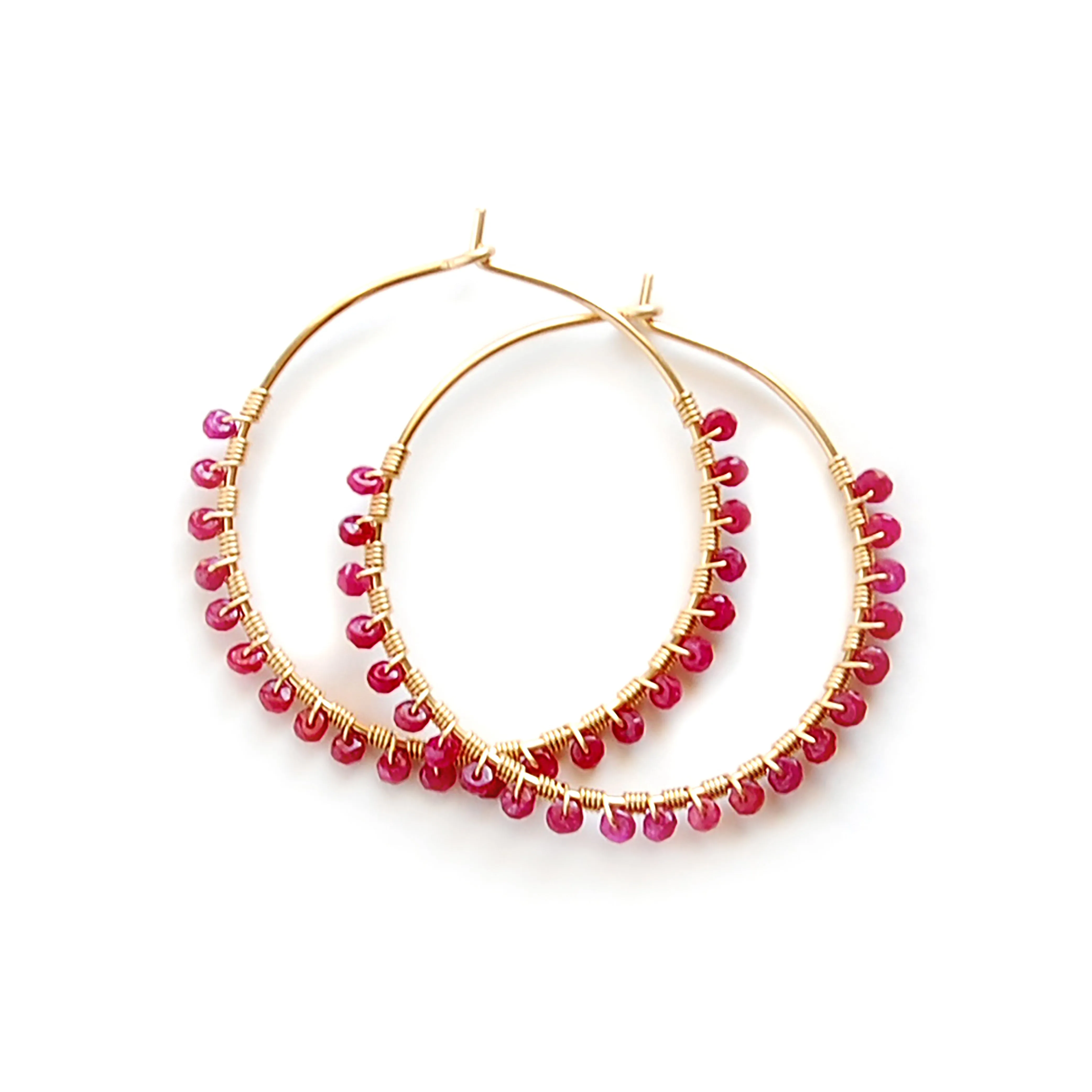Ruby Hoop Earrings