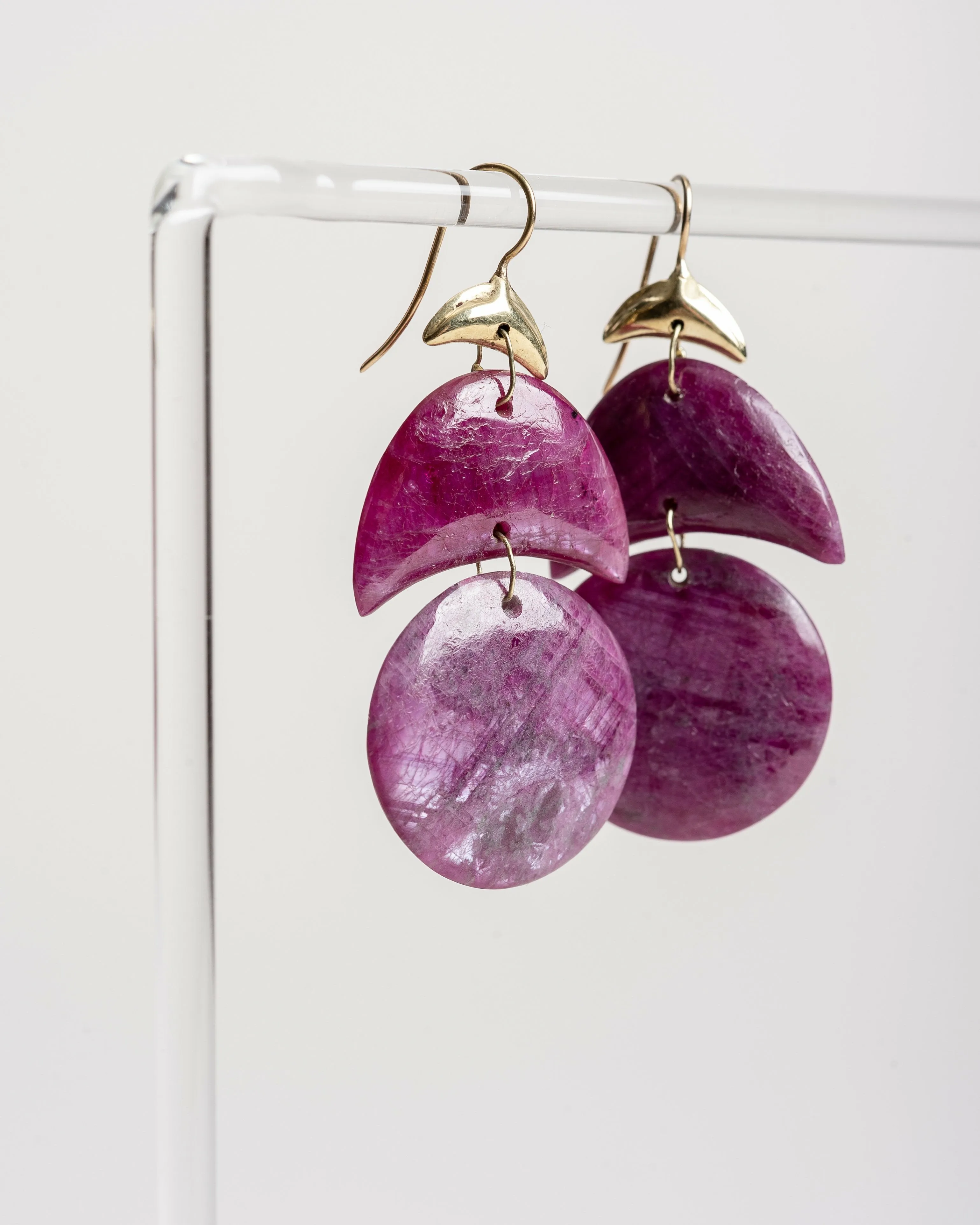 ruby mini arp earrings