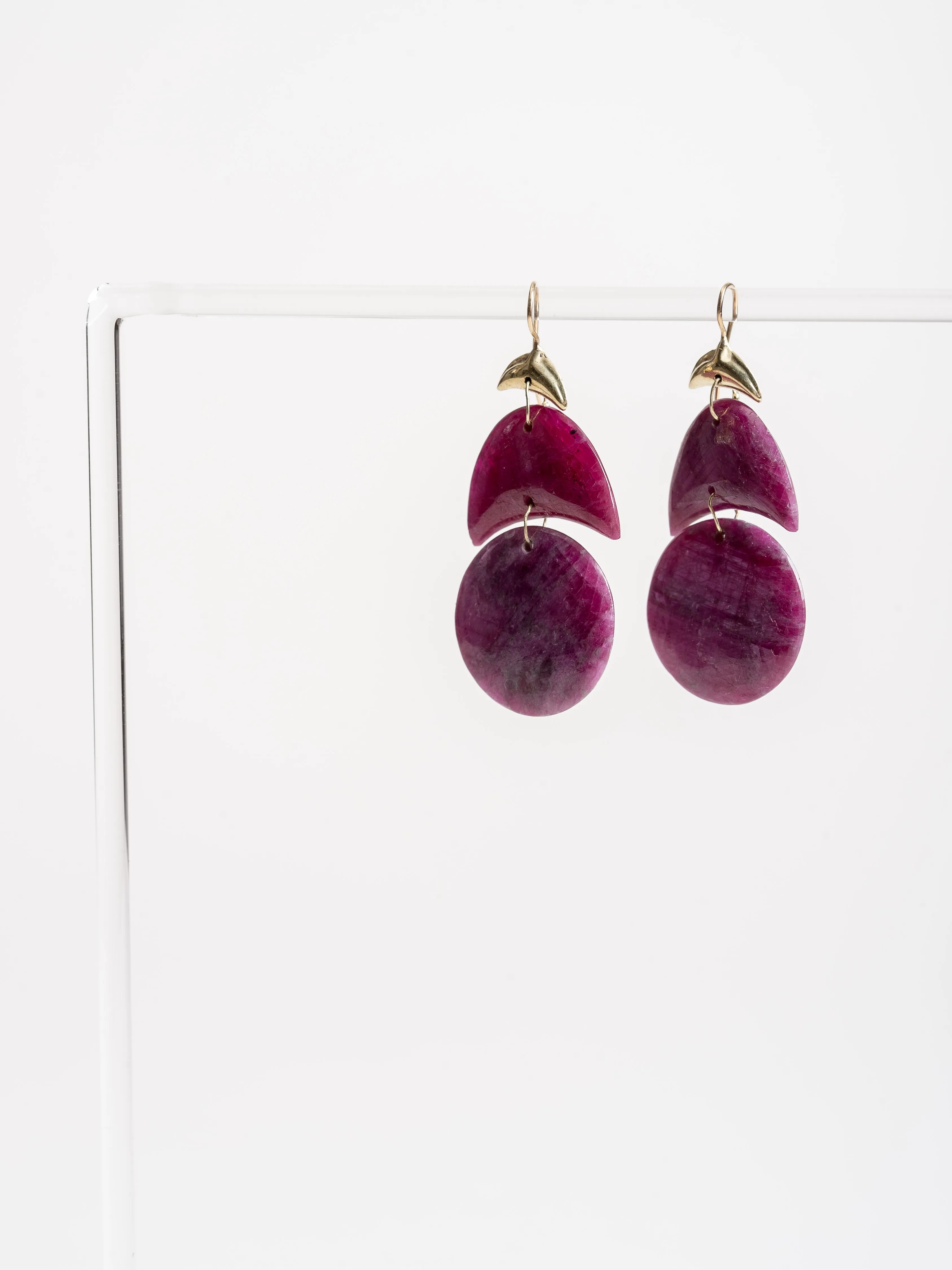 ruby mini arp earrings