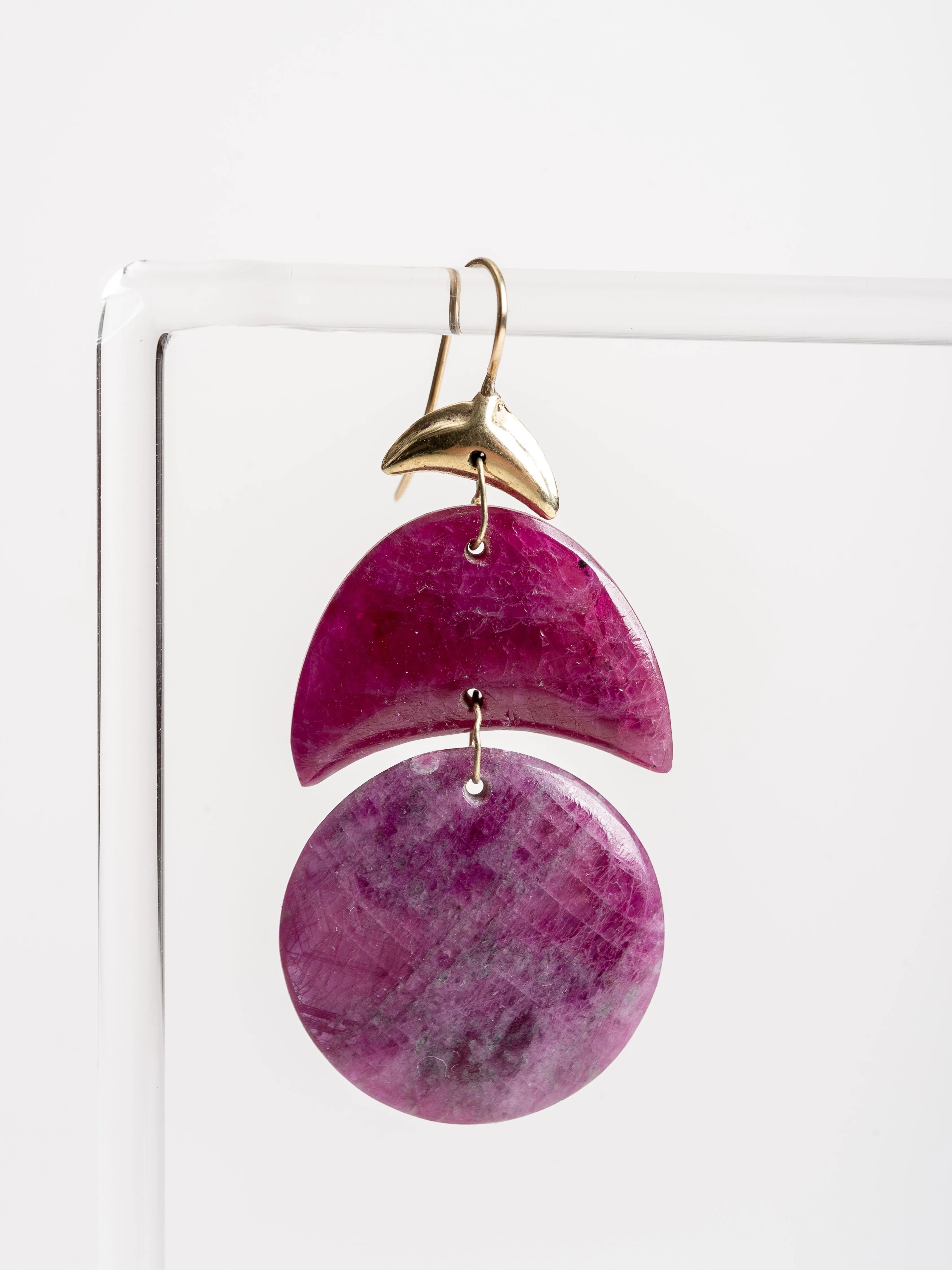 ruby mini arp earrings