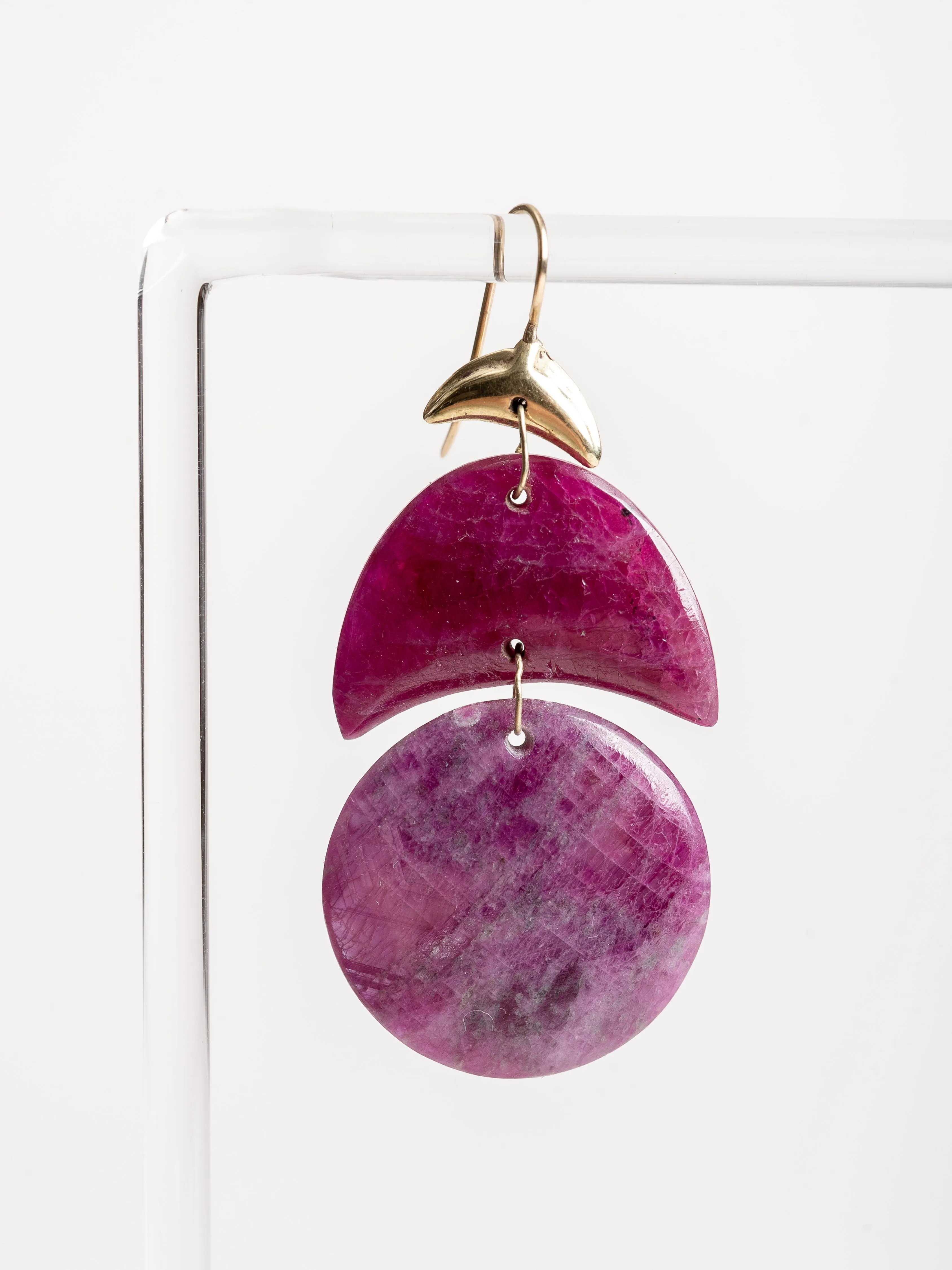 ruby mini arp earrings