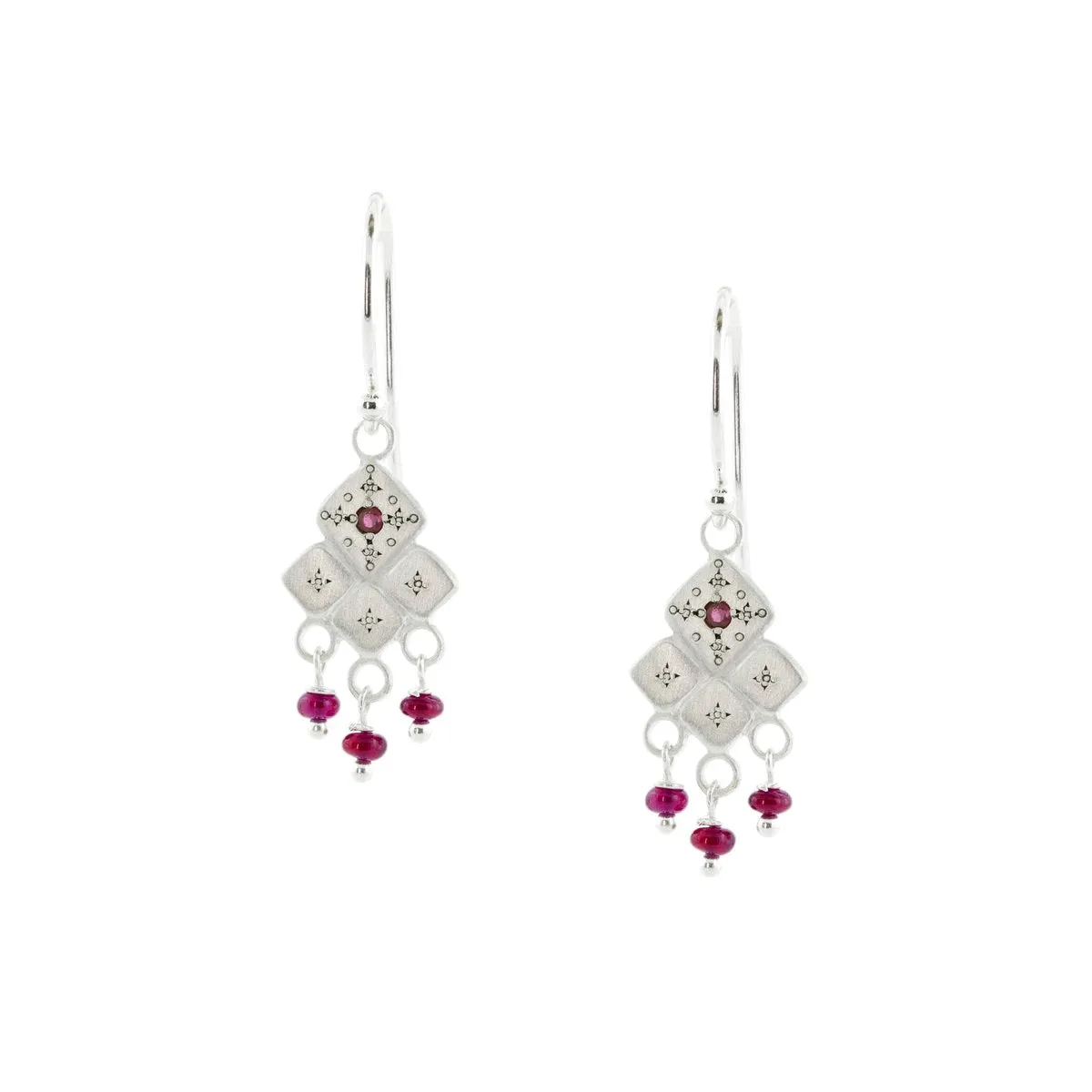 Ruby Mosaic Earrings