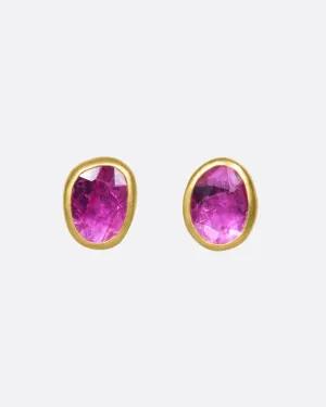 Ruby Pebble Studs