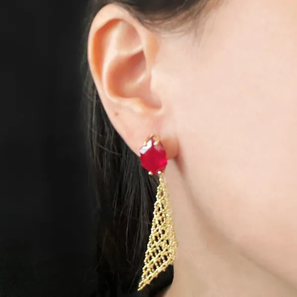 Ruby Red Earrings