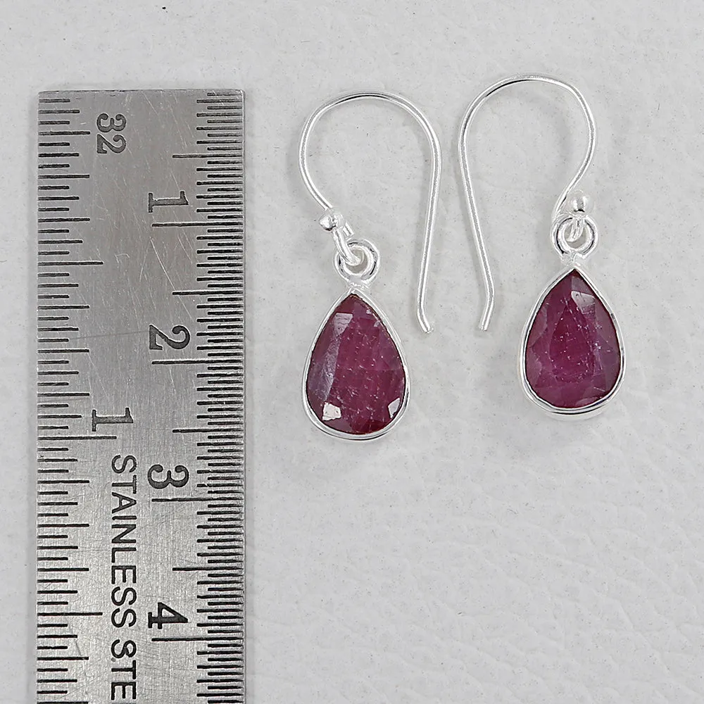 Ruby Silver Earrings
