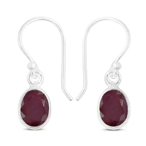 Ruby Silver Earrings