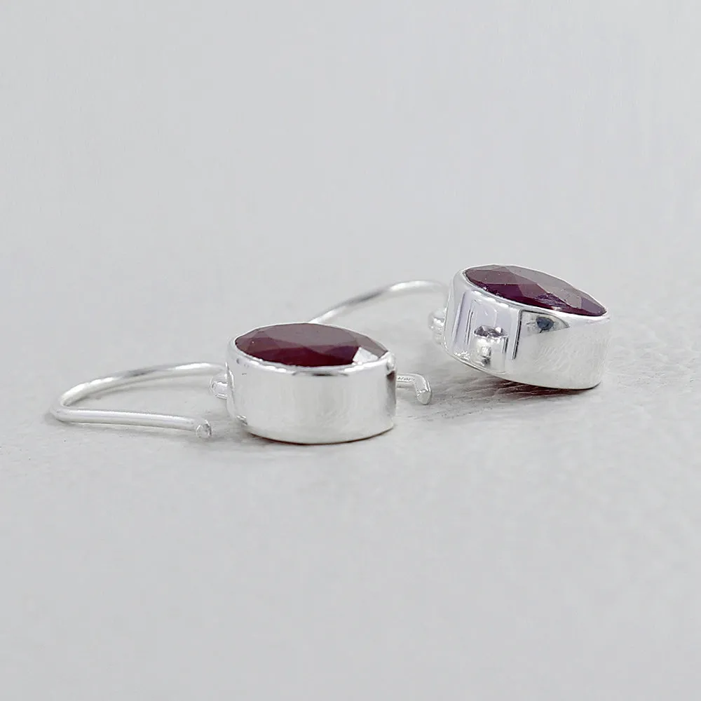 Ruby Silver Earrings