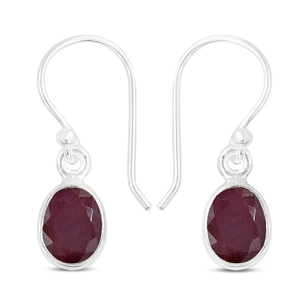 Ruby Silver Earrings