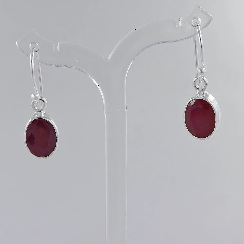 Ruby Silver Earrings