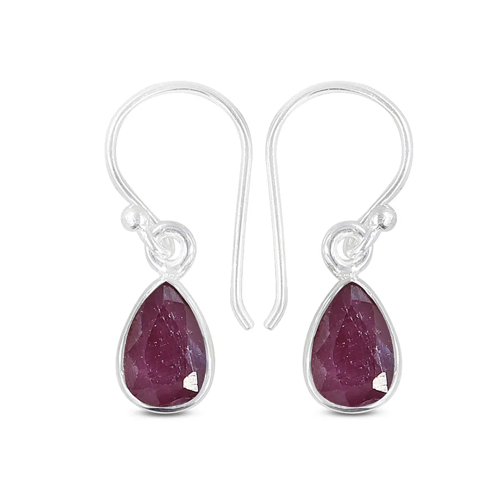 Ruby Silver Earrings