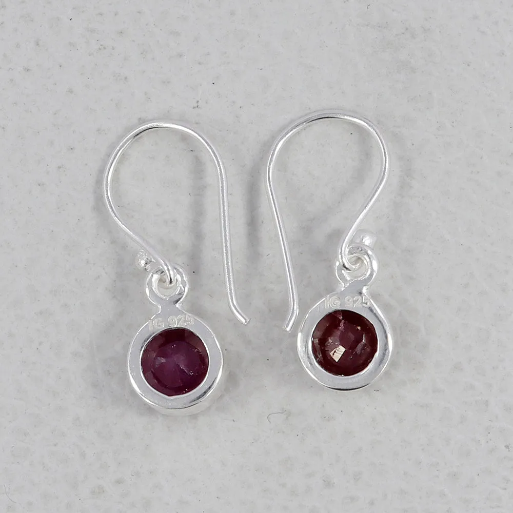 Ruby Silver Earrings
